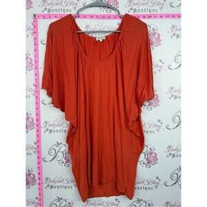 Kettlewell shirt flowy Relaxed Dolman Tunic Top in Rust Orange